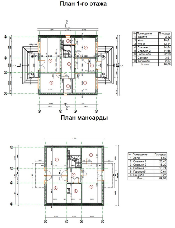 Поэтажный план частного дома